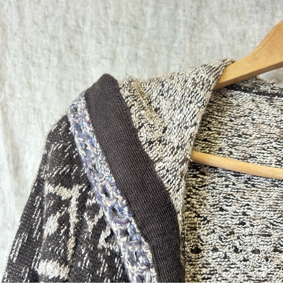 Free People Boho Floral Tapestry Kai Pom Pom Tassel Hooded Cardigan medium - Picture 11 of 14